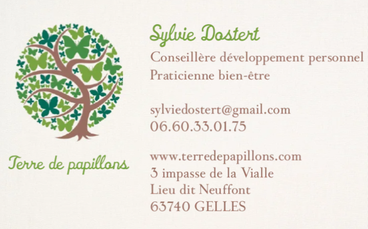 Carte de visite Sylvie Dostert Terre de Papillons